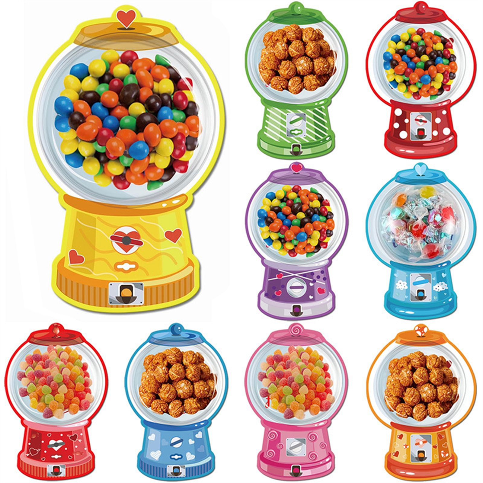 Bubble Gum Machine - 18/36Pack Kids Valentines Day Cards Classroom