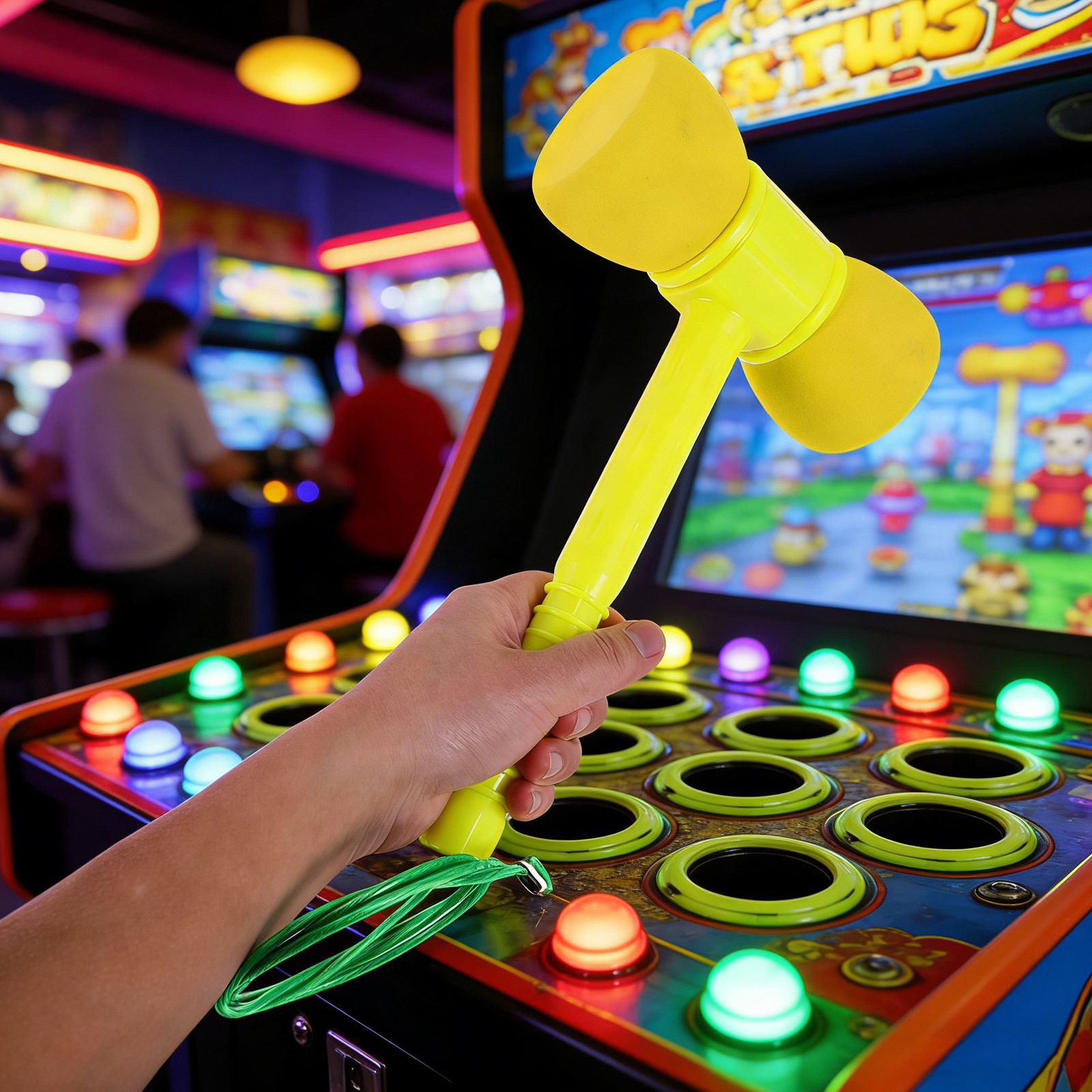 Whack A Mole Arcade - Interactive Mole Game Hammer -Shaped Soft