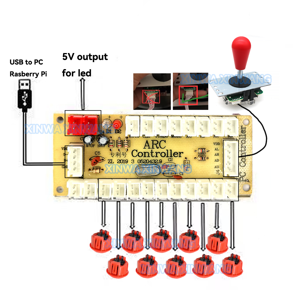 Copy SANWA Game Machine Arcade - Arcade Button Pcb recension och pris