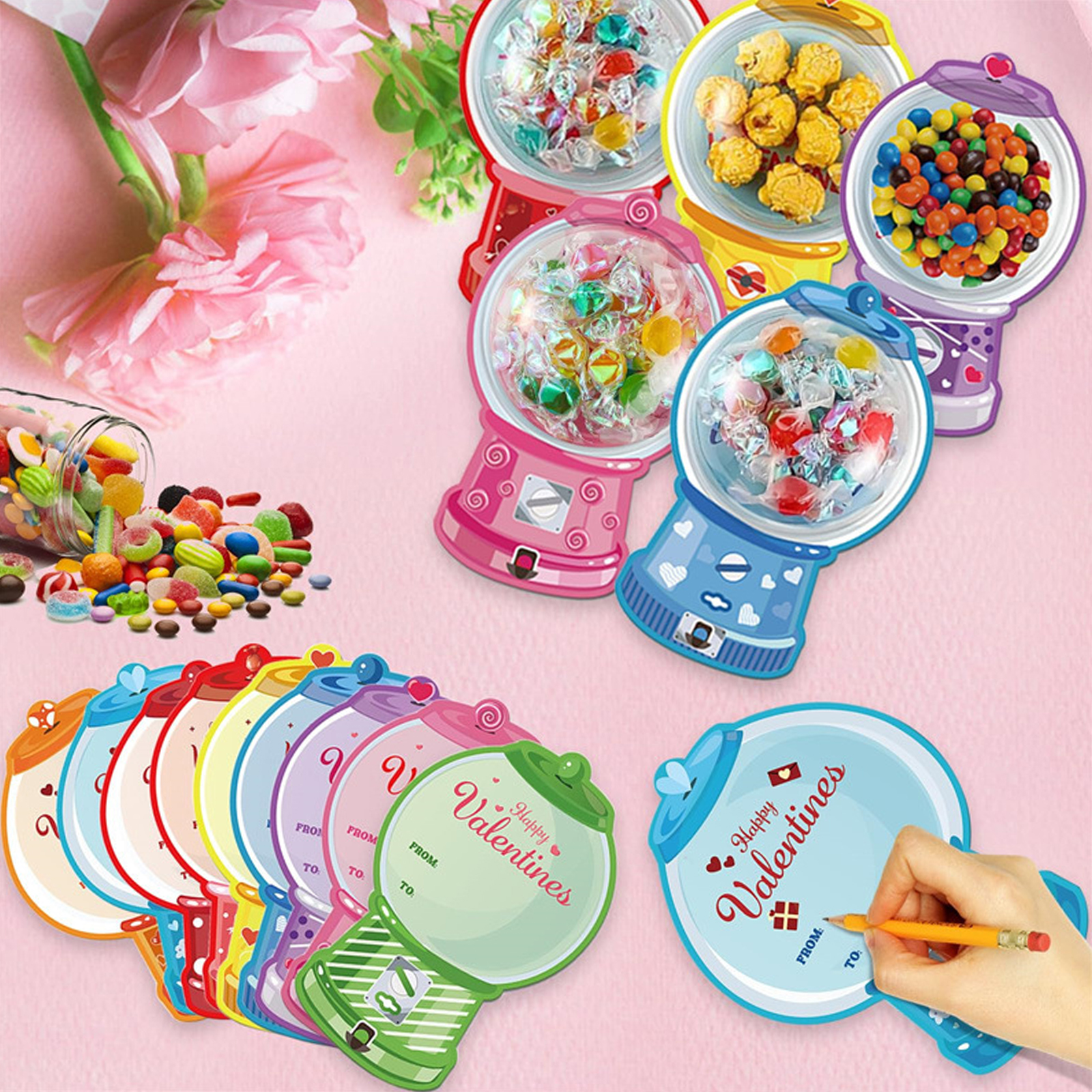 18/36Pack Kids Valentines Day  - Bubble Gum Machine recension och pris