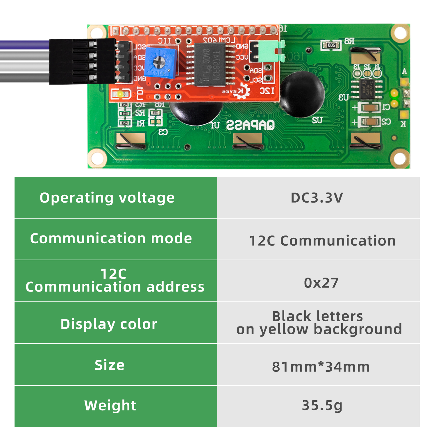 KEYES DC 3.3V LCD1602+I2C Modu - Arduino Vending Machine Project recension och pris